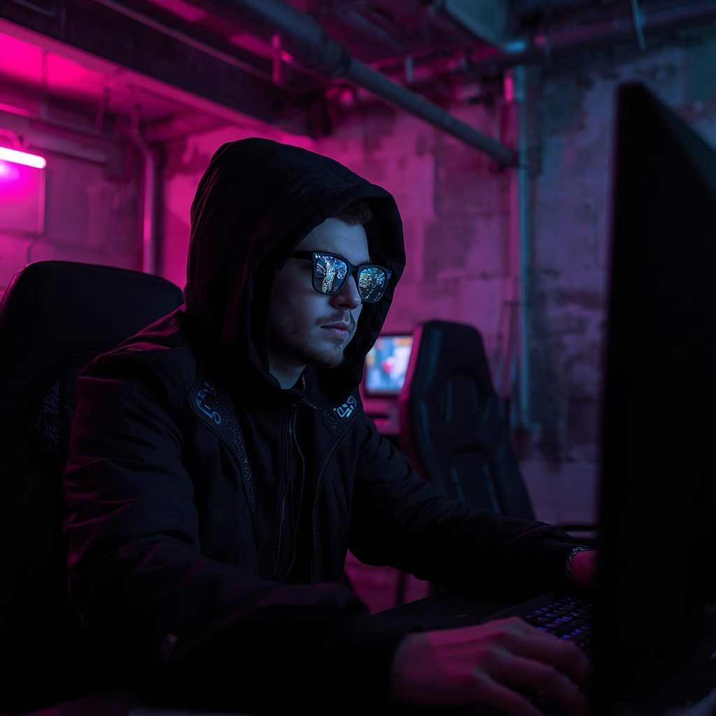 A SLICE player deep in a late-night session under low neon light